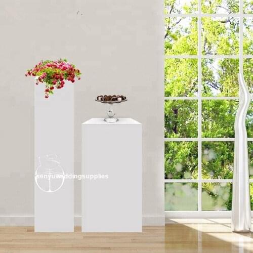 2pcs/set)Good quality lager square white acrylic display plinth for wedding stage senyu1882