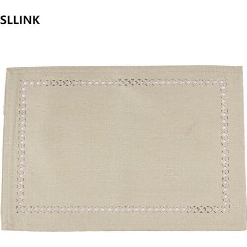 2PCs Hotel Rectangular Table Mat New Chinese Style Linen-like Non-Slip and Hot Heat Proof Mat tablecloth table cover