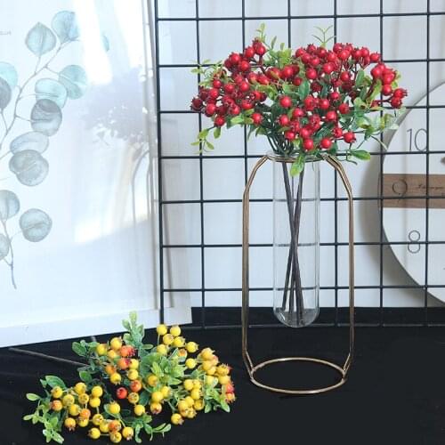 2021 Mini Artificial Fruit Fake Berries Pomegranate Red Cherry Bouquet Stamen Christmas Decorative DIY Accessories New Style