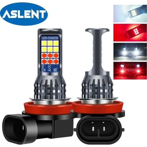 2x Two Color LED Fog Lights 12-24v Bulbs for Car H8 H11 H16 9005 HB3 9006 HB4 Auto Running Lamp Driving lights White Red Yellow