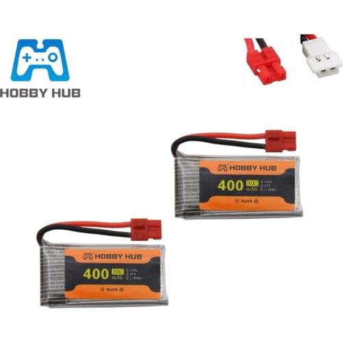 3.7V 400mah 30C Lipo Battery For SYMA X15 X5A-1 X15C X15W H31 X4 H107 H6C KY101 E33C E33 U816A V252 RC Drone Spare Parts 2pcs