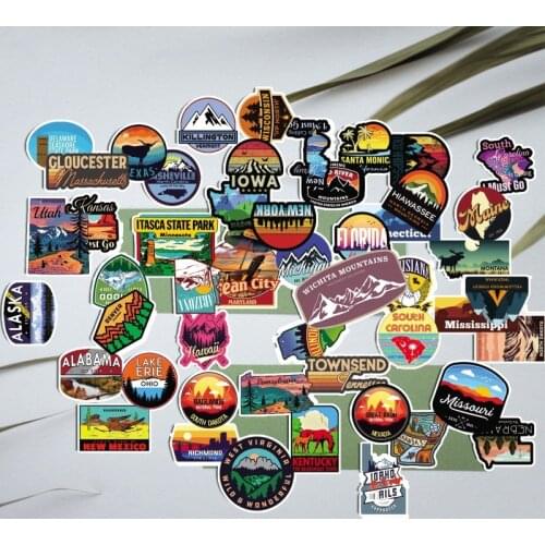 50pcs State Geographic Park cartoon 2021 Stickers For Suitcase Skateboard Laptop Luggage Fridge Phone DIY Decal Sticker