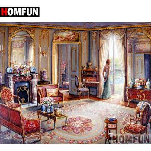 HOMFUN Full Square/Round Drill 5D DIY Diamond Painting "Room beauty" 3D Diamond Embroidery Cross Stitch Home Decor A19836
