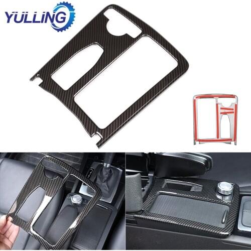Car Styling Carbon fiber Multimedia Handrest Panel Covers For Mercedes Benz W204 W212 C Class E Class Auto Stickers Accessories