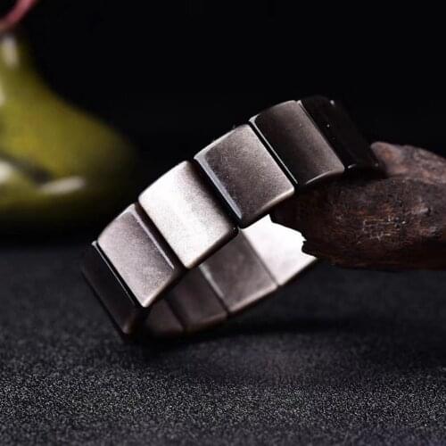 20x15mm Top Natural Silver Obsidian Bracelets For Women Lady Men Love Gift Crystal Stone Rectangle Beads Stretch Jewelry AAAAA