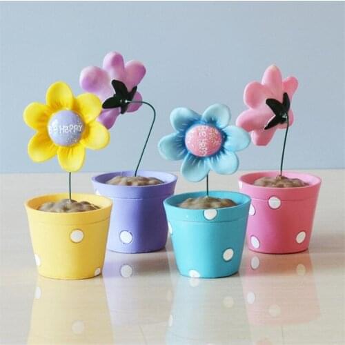 Be Happy Resin Succulent Plants Candy Color Flower Artware Figurines Creative Gift Home Decor 1 Piece Free Shipping
