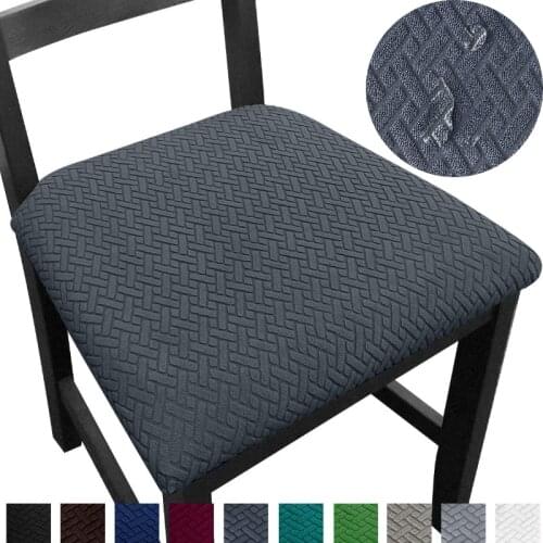 Jacquard Spandex fundas de asiento de silla de comedor, Fundas de cojín elásticas lavables extraíbles para silla de banquete de