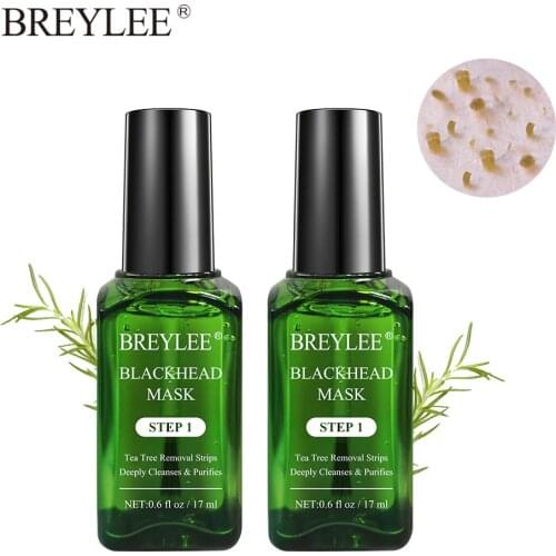 BREYLEE Black Mask Blackhead Remover Serum Face Sheet Mask Shrink Pore Acne Treatment Moisturizing Anti-aging Essence Skin Care