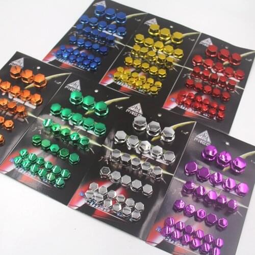ABS chrome screw cap red blue gold silver green orange purple decorative cover