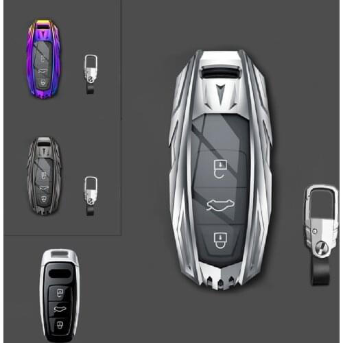For Audi A7 A8 A6 A3 A4 A6 Q5 2015-2020 Zinc Alloy Remote Start Car Key Fob Cover Case Shell Protector Holder Auto Accessories