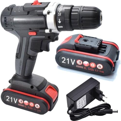21V New Style Electric Drill Electric Screwdriver Hand Electric Drill Battery Cordless Drill Home Diy Power Tools & Light