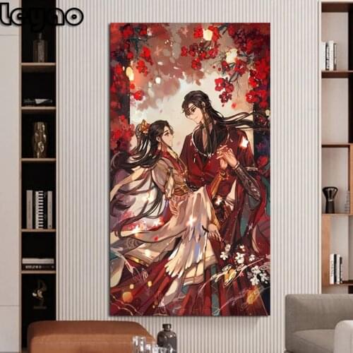 Fantasy Anime lovers Diamond Painting Tian Guan Ci Fu Full Diamond Embroidery Pattern Rhinestones Cross Stitch Diamond Mosaic