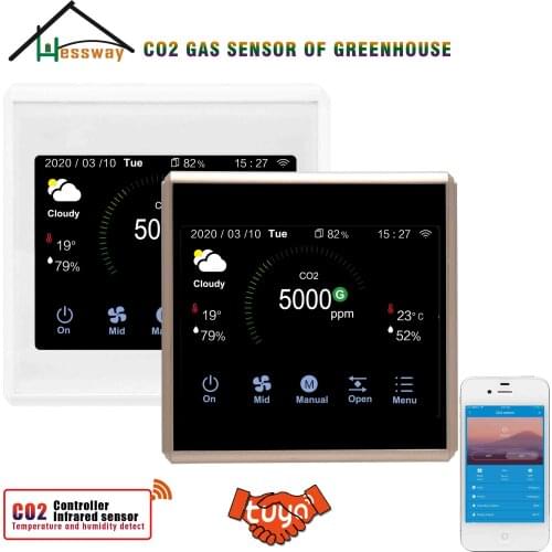 HESSWAY TUYA APP Wifi&RS485 CO2 Gas Sensor Regulator for Edible Mushroom Greenhouse