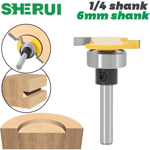 6mm shank 1/4 shank Handle belt bearing T cutter Slotting knife router bit Carpenters notch knife