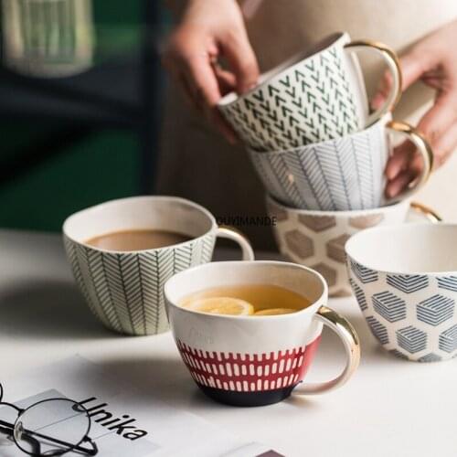 Modern style 350ml Ceramic drinking cup coffee mugs teacup Breakfast bowl Personality Chinese porcelain