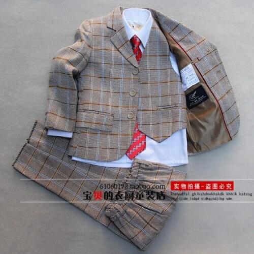 5 pieces communion suits for boys clothing set autumn new arrivals birthday formals clothes Gentleman Boys Attire Groom Tuxedos