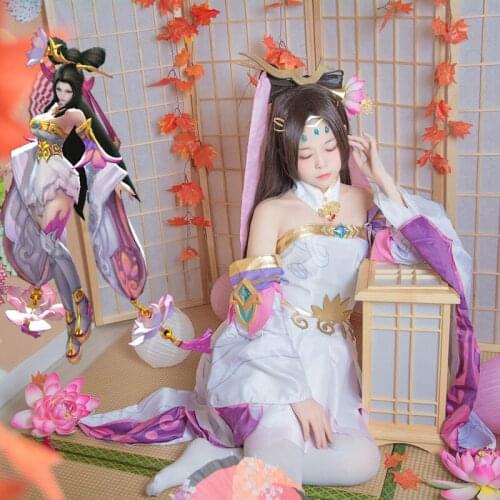 Glory of King Diaochan Beautiful Purple Pink Dress Fairy COSplay Costume Hanfu Cosplay Costume Beautiful Dress