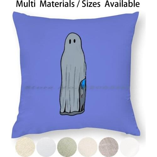 Ghost Holding A Knife Pillow Case Throw Pillow Cover Cotton Linen Flax Ghost Bloody Blue Woman Horror Movies Scary Phantom
