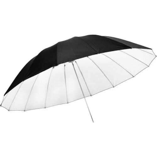 Neewer 72"/185cm Silver with Black Cover Reflective Parabolic Umbrella 16 Fiberglass Rib 7mm Shaft include Portable Carrying Bag