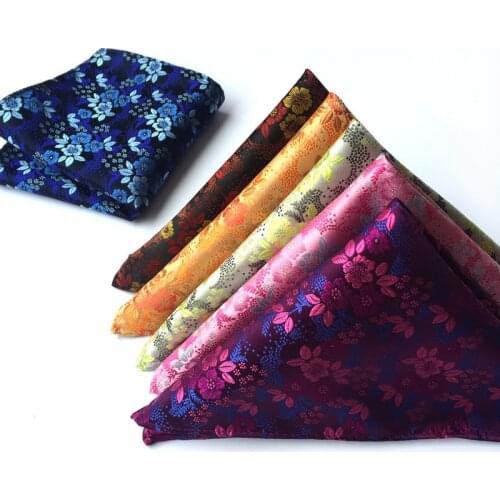 Luxury 25*25CM Mens Vintage Floral Paisley Silk Hanky Pocket Square Fashion Men Hanky for Wedding Party Chest Towel