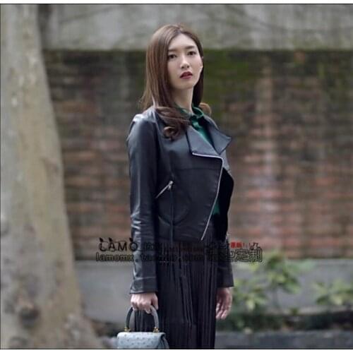 Hot 2020 Spring And Autumn New Star Same Style Leather Jacket Women Tide Coat Motorcycle Jacket Singer Stage Costumes Clothing