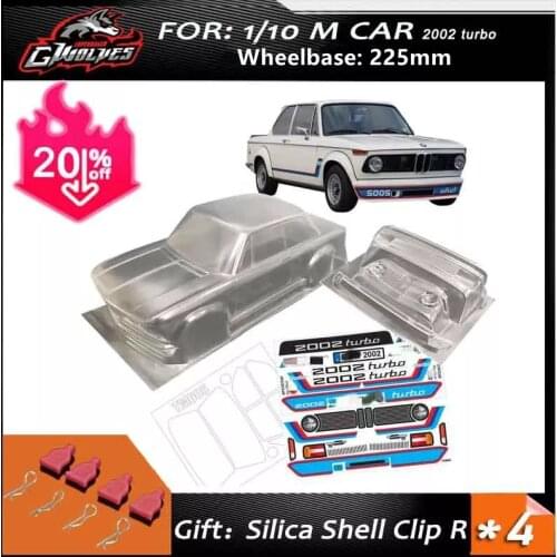 New Class 2002 1/10 M car RC PC shell body 225mm wheelbase Transparent no painted drift body shell RC 3R mst Tamiya CARTEN M car