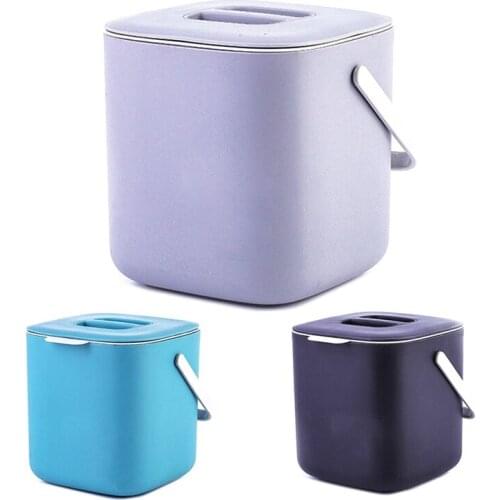 Plastic Kitchen Food Waste Trash Can Compost with Drainer Rubbish Container Organizer Accessories Tools