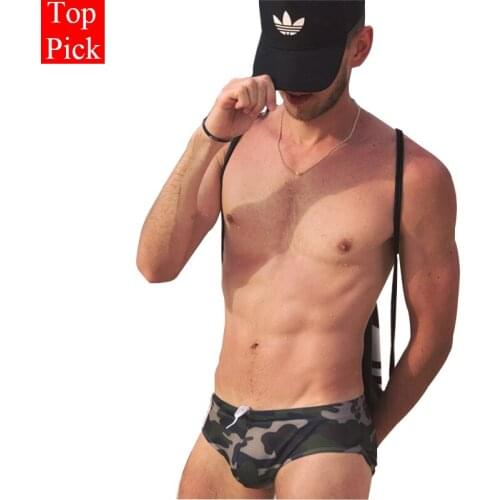 Front With Push Up Pad Swimwear Men Sexy Mens Swim Briefs Mens Swimming Trunks for Bathing Mens swimsuit Swimwear man Gay2017