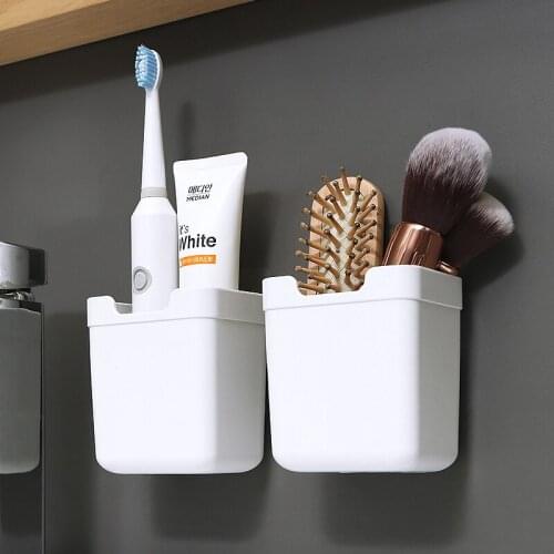 Bathroom Comb Toothbrush Holder Shelf Organizer Accessories Sets Without Drilling Wall-Mounted Storage Rack Drain Wall Shelf