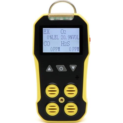 Portable 4 In 1 Gases Detector (O2+H2S+CO+LEL) 2 Inch LCD Display Toxic Harmful Gases Detector Combustible Gases Leak Detection