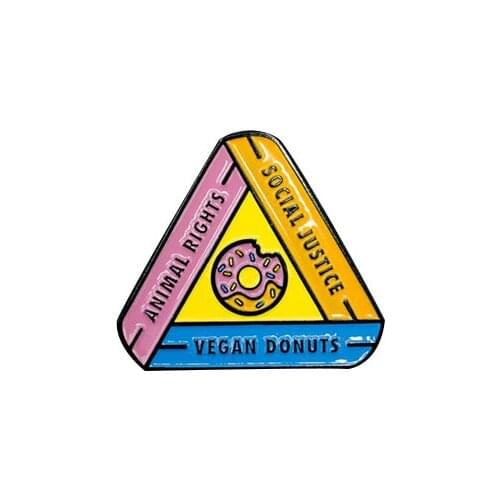 Animal Rights, Social Justice, Vegan Donuts Enamel Pin