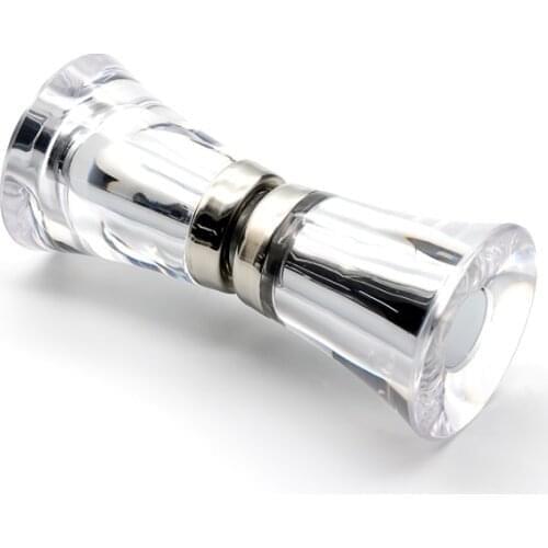 10pcs L82mm Transparent Shower Door Handle Clear Crystal Horn Shape Knobs Bathroom Glass Door Puller