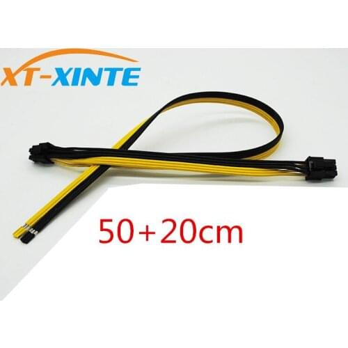 XT-XINTE 50+20cm/60+20cm Dual 6pin Power Cable for DELL2950 1470 Series Server Power Conversion Graphics Card Cables for Miner