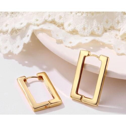 FNIO Geometric Earrings Rectangular gold earrings Womens earrings metal titanium steel earrings 2021 New trendy earrings