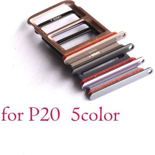 10pcs New original Nano SIM/ Micro SIM Card Tray Holder Micro SD TF Card Slot Holder Adapter for Huawei Ascend P20