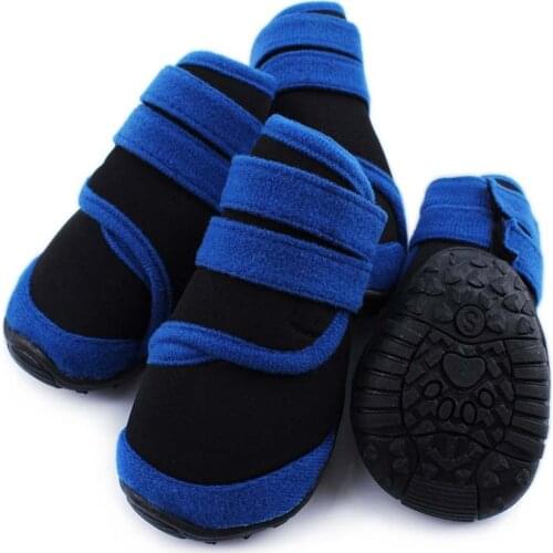 Dog Shoes Waterproof Dog Boots with Rugged Anti-Slip Sole Outdoor Dog Paw Protection Rain Snow Boots for Medium Large Dogs 4pcs