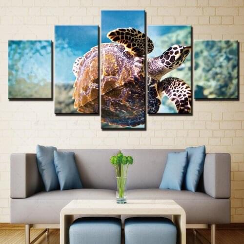 Home Decoration Hd Prints Animal Painting Tortoise Picture Wall Art Modular Canvas 5 Set Poster Modern Bedside Background Framed