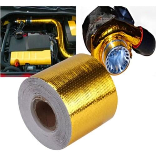 50mm*0.2mm*10m Car Auto Motorcycle Refit Thermal Insulation Band Engine Exhaust Pipe Heat Intake Wrap Roll Shield Protection Dec