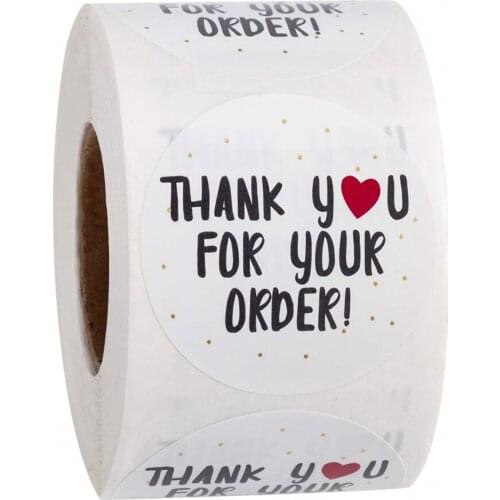 500pcs Round Labels Thank You Kraft Paper Packaging Sticker for Candy Dragee Gift Box Packing Bag Wedding Flower Thanks Stickers