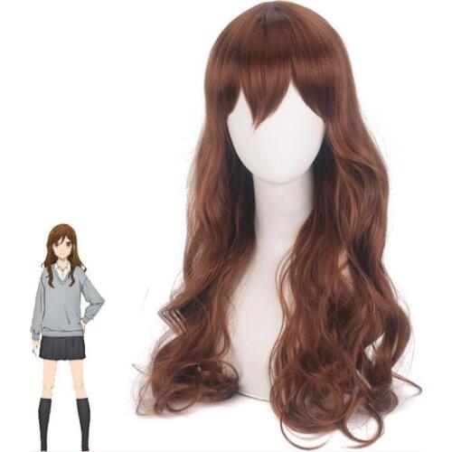 70CM Brown Long Curly Wig Cosplay Hori Kyoko Kyouko Costume Heat Resistant Synthetic Hair Hori-san to Miyamura-kun Horimiya Wigs