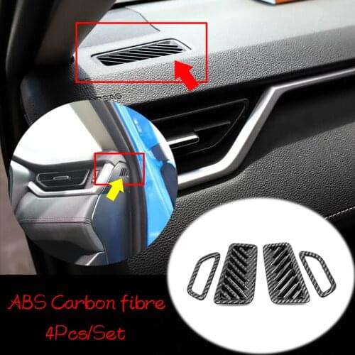 ABS Carbon Fibre For Toyota RAV4 2019 2020 Car Accessories Front Small Air Outlet Decoration Cover Trim Car Sticker Styling 4pcs