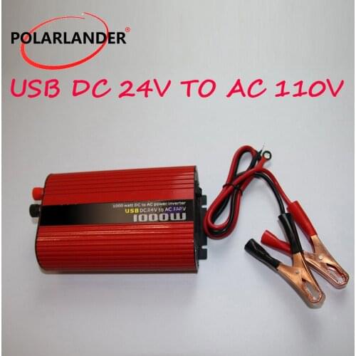 Adapter Red Oval DC 24V to AC 110V/ Universal Voltage DC 24V to AC 220V/ Power Inverter DC 12V to AC 220V/ Dual USB