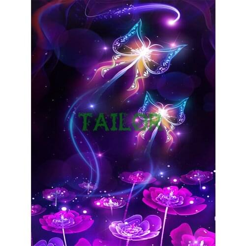 Full square Cuadros 5D diamond painting 5D haft diamentowy kit set Cross stitch tools flower lotus colour Mosaic art butterfly