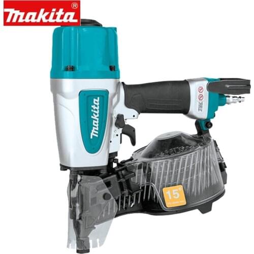 AN613 220-240V Makita Pneumatic Coil Nailer Air Pin Gun and 9000 2.3 50mm Flat Coil Nails