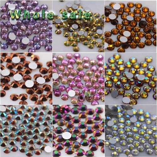 New arrive glitter ss3-ss34 Non HotFix Rhinestone flatback crystal glass rhinestones in bulk Nail art&weddings dress decorations