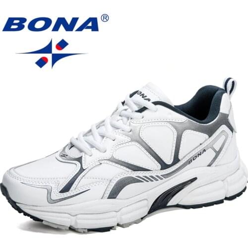 BONA 2020 New Designers Action Leather Running Shoes Men Outdoor Jogging Sport Shoes Men Krasovki Walking Footwear Sneakers Man