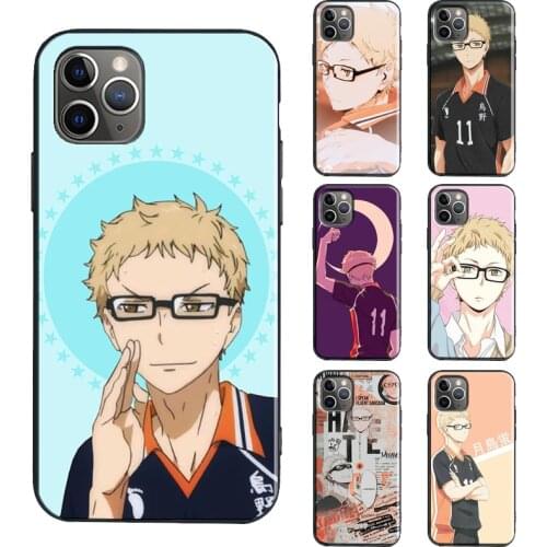 Tsukishima Kei Haikyuu Anime Case For iPhone 12 mini 11 Pro Max 6S 7 8 Plus X XR XS Max SE 2020 TPU Cover Coque
