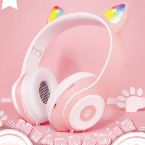 CT-930 Cat Ear Noise Cancelling Headphones Bluetooth 5.0 Adults Kids Headset Rechargeable Foldable Headset for Phone Computer