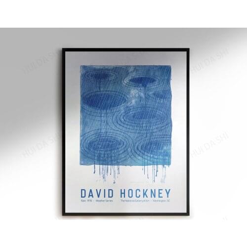 David Hockney Rain 1978 Vintage Exhibition Poster, Weather Series, Gemini Colour , Printable Wall Art Canvas