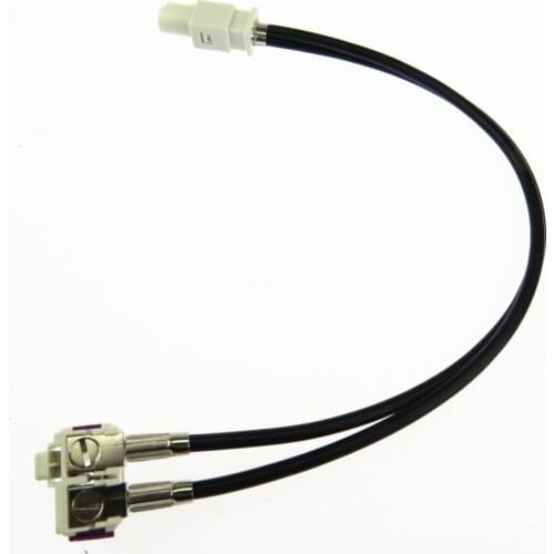 RCD510 AM FM MIB Radio Antenna Dedicated Double Head 1 Turn 2 2-in-1 Wiring Tail Line for VW Tiguan Golf Jetta 5 6 Passat Polo